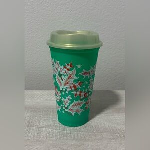 Starbucks 2024 Festive Holiday Iridescent Lid Green Holiday 16oz Grande Cup